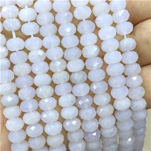 White Opalite Quartz Beads Faceted Rondelle, approx 8mm [GB22515]