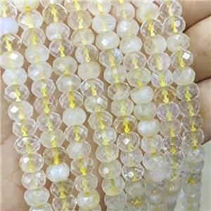 Natural Citrine Beads Faceted Rondelle, approx 8mm [GB22518]