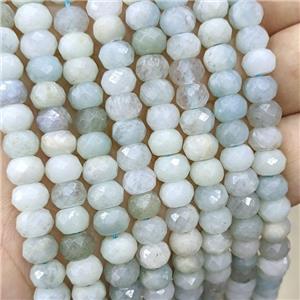 Natural Chinese Aquamarine Beads Blue Faceted Rondelle, approx 8mm [GB22520]