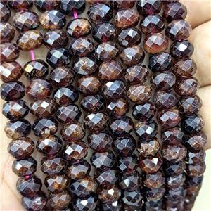 Natural Orange Garnet Beads Faceted Rondelle, approx 8mm [GB22524]
