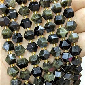 Natural Golden Obsidian Beads Cut Bicone, approx 8-10mm [GB22527]