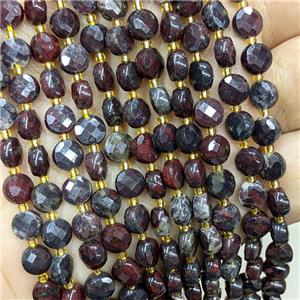 Natural Poppy Jasper Beads Faceted Coin, approx 6mm [GB22562]