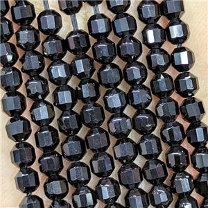 Natural Black Onyx Agate Prism Beads, approx 4mm [GB22609]