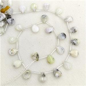 Natural White Opal Beads Teardrop Topdrilled, approx 10-14mm [GB22628]