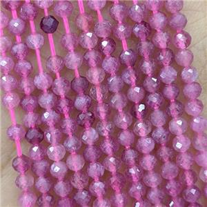 Natural Pink Tourmaline Beads Pony Faceted Round, approx 3mm [GB22643]