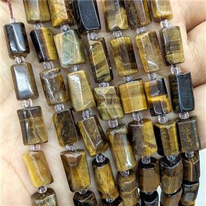 Natural Tiger Eye Stone Tube Beads, approx 7-14mm [GB22653]