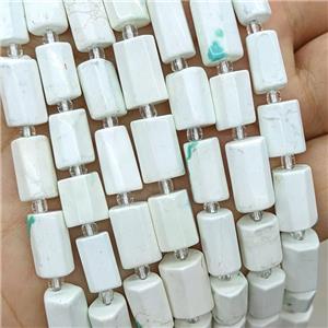 White Howlite Turquoise Tube Beads, approx 7-14mm [GB22655]