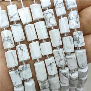 Natural White Howlite Turquoise Tube Beads, approx 7-14mm [GB22657]