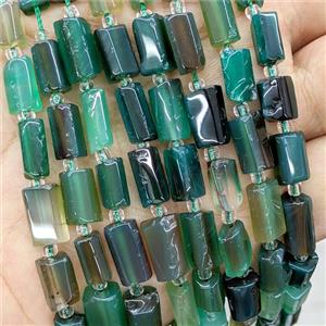 Natural Agate Tube Beads Green Dye, approx 7-14mm [GB22670]