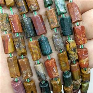 Natural Ocean Agate Tube Beads Multicolor, approx 7-14mm [GB22677]
