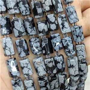 Natural Black Snowflake Tube Beads, approx 7-14mm [GB22678]