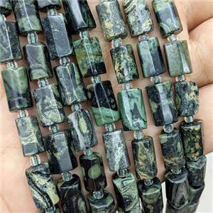 Natural Green Kambaba Jasper Tube Beads, approx 7-14mm [GB22679]