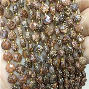 Firework Jasper Beads Faceted Coin, approx 6mm [GB22693]