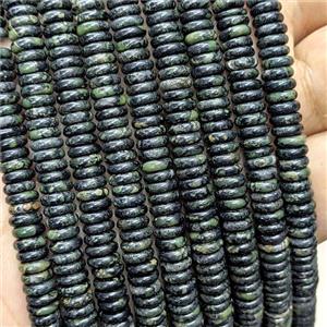 Natural Green Kambaba Jasper Heishi Beads, approx 2x6mm [GB22699]