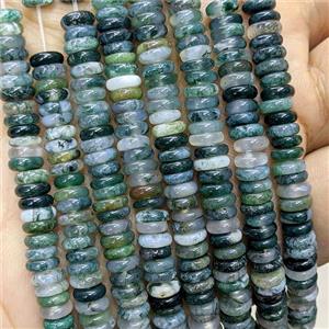 Natural Green Moss Agate Heishi Beads, approx 2x6mm [GB22701]