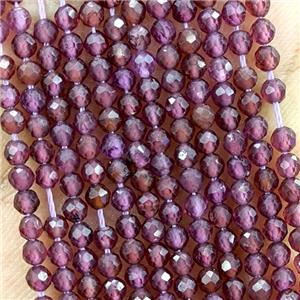 Natural Garnet Beads Purple Faceted Round, approx 3mm [GB22711]