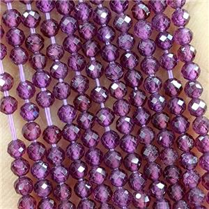 Natural Garnet Beads Purple Faceted Round, approx 3mm [GB22712]