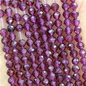 Natural Garnet Beads Purple Faceted Round, approx 3.5mm [GB22713]