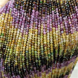 Natural Multicolor Tourmaline Beads Tiny Faceted Round, approx 3mm [GB22746]