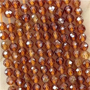 Natural Orange Garnet Beads Faceted Round, approx 4mm [GB22747-4MM]