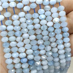 Natural Aquamarine Beads Blue Faceted Rondelle, approx 6mm [GB22760]