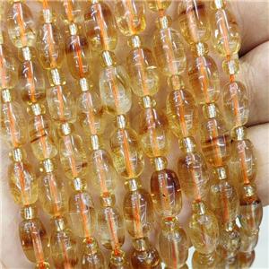 Natural Citrine Barrel Beads Golden, approx 8-12mm [GB22771-L]