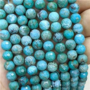 Natural Chinese Turquoise Beads Blue Faceted Round, approx 7.7mm [GB22775]