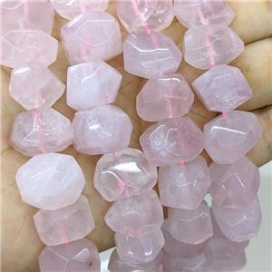 Natural Pink Rose Quartz Nugget Beads Freeform, approx 13-18mm [GB22792]