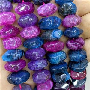 Natural Agate Beads Dye Faceted Rondelle Mixed Color, approx 8-15mm [GB22800]