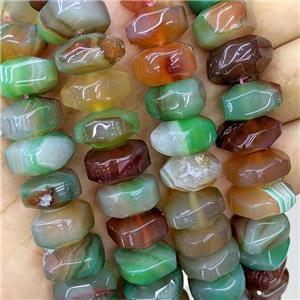 Natural Agate Beads Green Red Dye Faceted Rondelle, approx 8-15mm [GB22801]