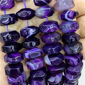 Natural Stripe Agate Beads Purple Dye Banded Faceted Rondelle, approx 8-15mm [GB22802]