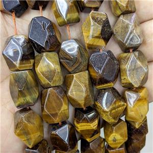 Natural Tiger Eye Stone Beads Faceted Freeform, approx 12-18mm [GB22843]