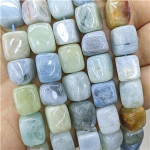 Natural Aquamarine Cube Beads Multicolor, approx 10-14mm [GB22854]