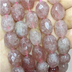 Natural Pink Strawberry Quartz Nugget Beads Faceted Freeform, approx 12-16mm [GB22865]
