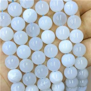 Natural Blue Chalcedony Beads Smooth Round, approx 6mm dia [GB22885-6MM]