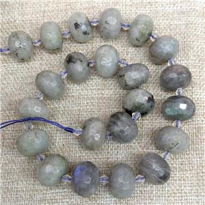 Natural Labradorite Beads Faceted Rondelle, approx 13-18mm [GB22887]