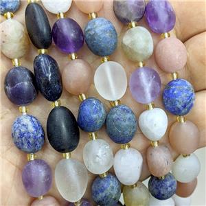 Natural Gemstone Beads Freeform Matte Mixed, approx 10-14mm [GB22889]