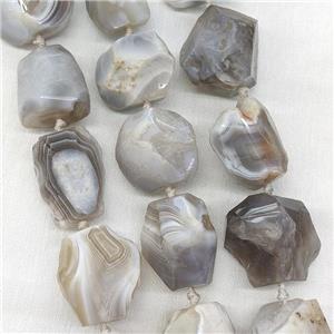 Natural Botswana Agate Nugget Beads Freeform, approx 18-30mm [GB22907]