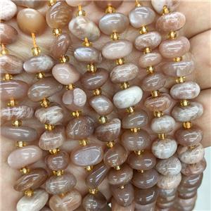 Natural Sunstone Chip Beds Freeform Peach, approx 9-12mm [GB22950]