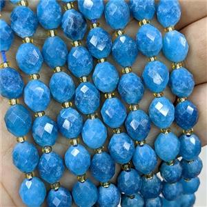 Natural Jade Beads Blue Dye Faceted Rice, approx 8-10mm [GB22961]