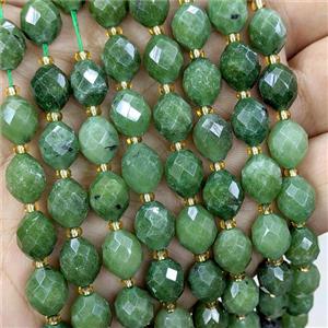 Natural Jade Beads Green Dye Faceted Rice, approx 8-10mm [GB22964]