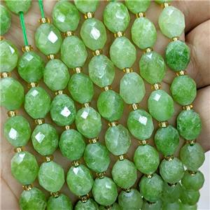 Natural Jade Beads Green Dye Faceted Rice, approx 8-10mm [GB22966]