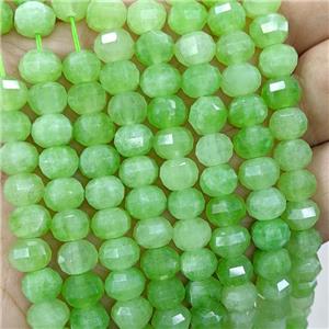 Natural Jade Beads Green Dye Faceted Pumpkin, approx 8mm [GB22975]