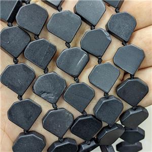 Natural Black Shungite Heart Beads, approx 16mm [GB22979]