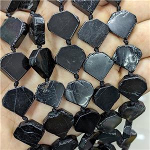 Natural Black Tourmaline Heart Beads, approx 16mm [GB22981]