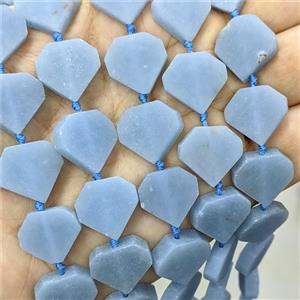 Natural Blue Angelite Heart Beads, approx 16mm [GB22985]