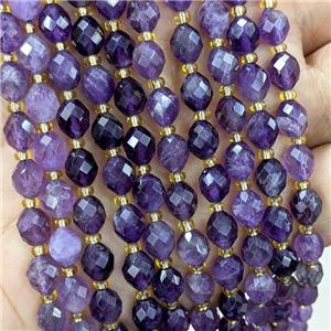 Natural Purple Amethyst Beads Faceted Rice, approx 6-8mm [GB22992]