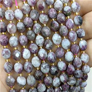 Natural Plum Blossom Tourmaline Beads Faceted Rice, approx 6-8mm [GB22995]