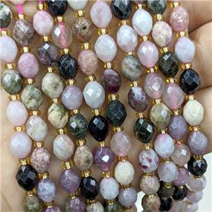 Natural Tourmaline Beads Faceted Rice Multicolor, approx 6-8mm [GB23006]