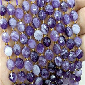 Natural Dogtooth Amethyst Beads Faceted Rice Purple, approx 6-8mm [GB23007]